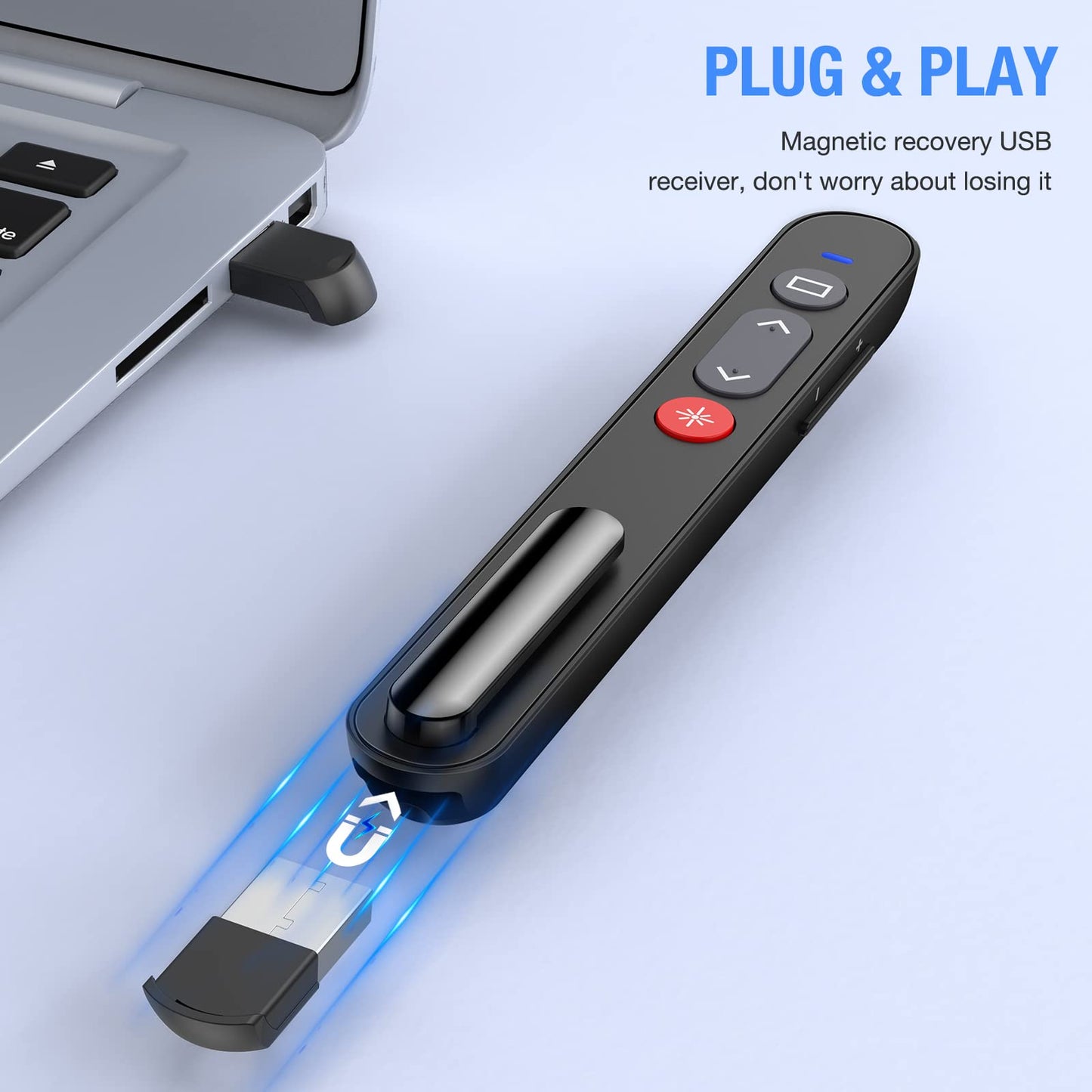 Laser Pointer For Presentations, Wireless Presenter Clicker For Powerpoint Slide With Hyperlink & Volume Control, Presentation R
