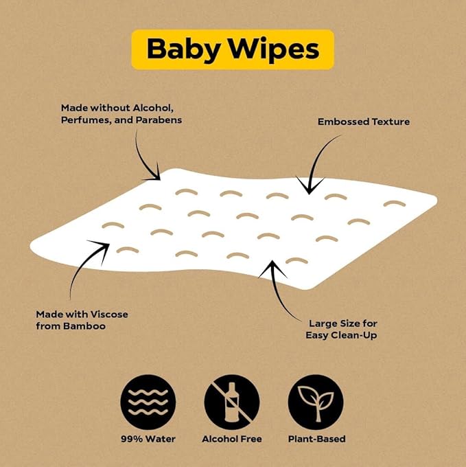 DYPER Viscose from Bamboo Baby Diapers Size 5 + Wipes | Skin-Friendly Ingredients | Cloth Alternative | Day & Overnight | Made with Plant-Based Materials | Hypoallergenic for Sensitive Skin, Unscented
