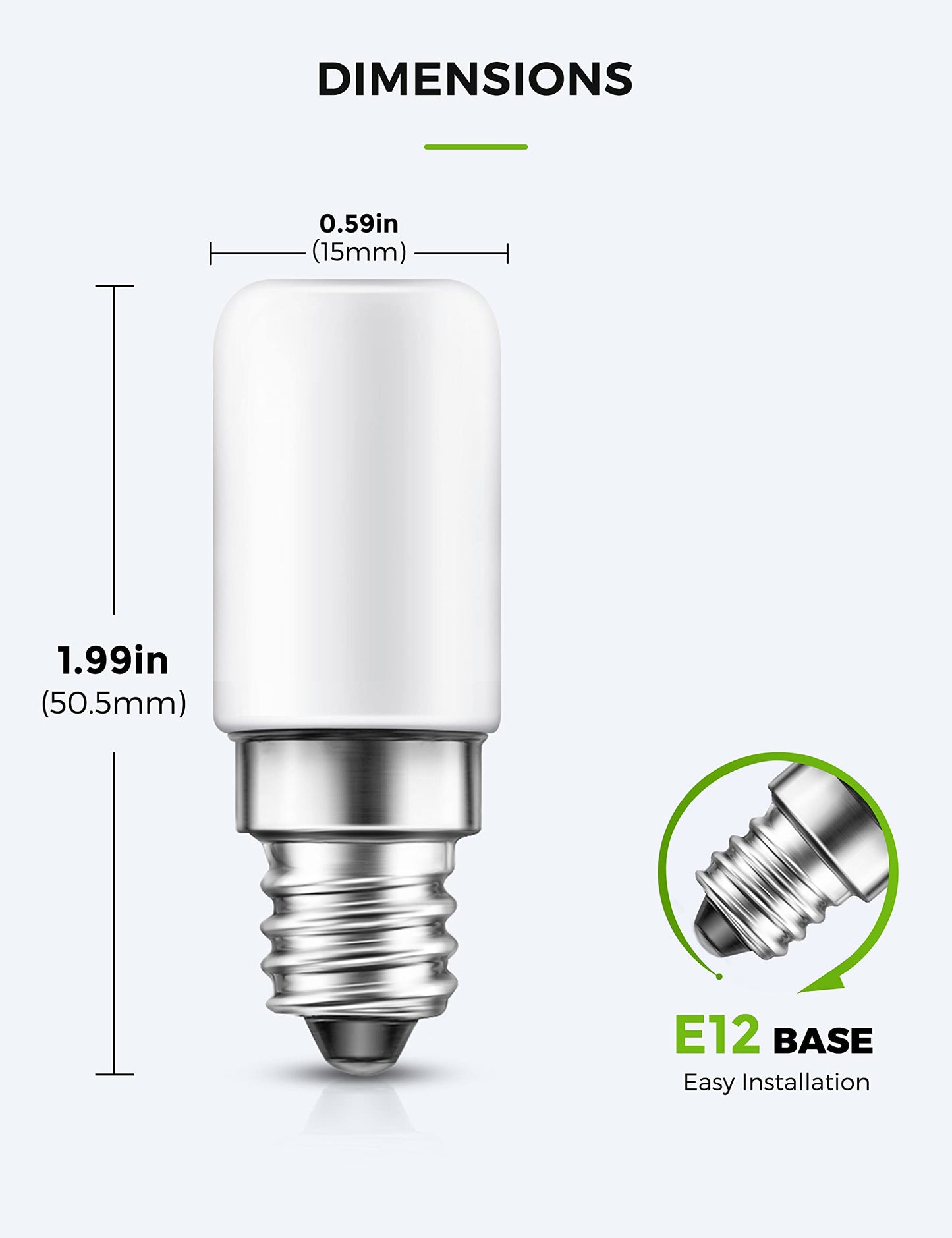 L Lohas Led C7 Night Light Bulb, 15W Equivalent, Soft White 3000K, Mini E12 Base, 6 Pack