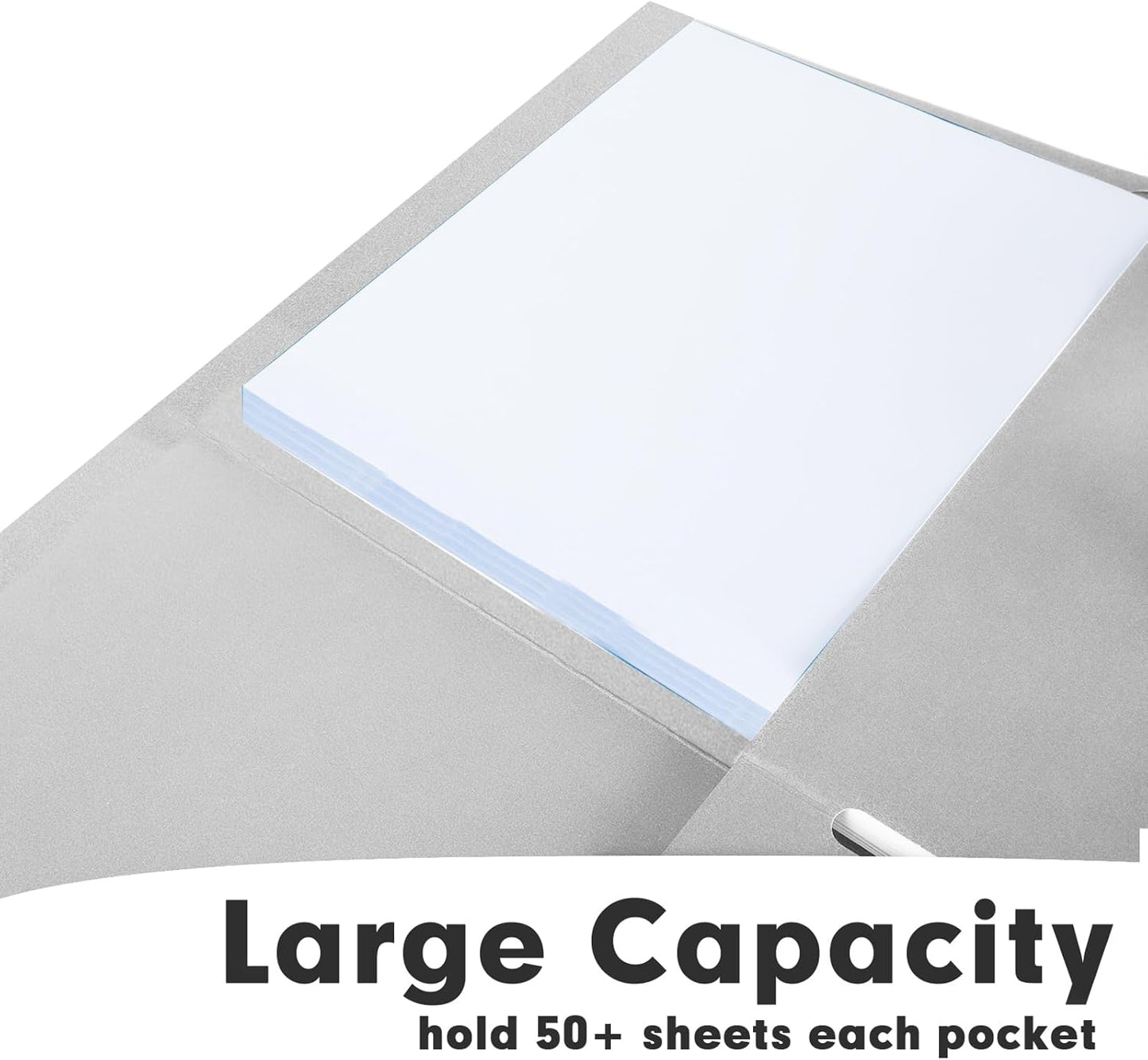 Two Pocket Folders, 50 Pack, Letter Size, Grey