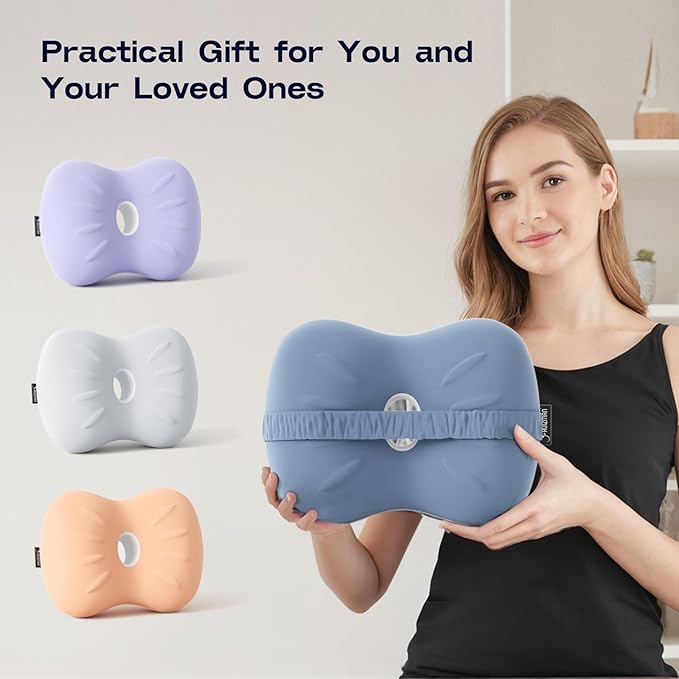Ruiman Knee & Leg Pillow for Side Sleepers - Cooling Leg Pillow for Pregnancy Women Side Sleeping - Memory Foam Knee Pillow for Heavy People Hip Pain, Knee Pain, Spine Alignment (Steel Blue)