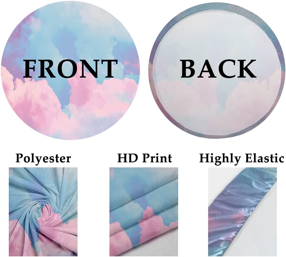 Leyiyi 5.5x5.5ft Baseball Birthday Round Backdrop Cover Polyester Sports Baseball for Boys Kids Birthday Party Red White Photography Background Newborn Gender Reveal Party Cake Table Banner Decoration
