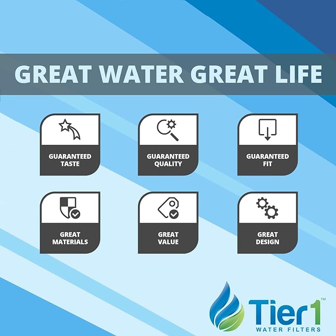 Tier1 20 Micron 10 Inch x 4.5 Inch | 6-Pack Spun Wound Polypropylene Whole House Sediment Water Filter Replacement Cartridge | Compatible with SDC-45-1020, FPMB-BB20-10, P20-10BB, Home Water Filter