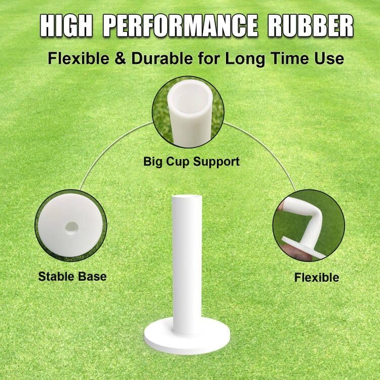 Rubber Driving Range Golf Tees - 7 Pack Premium Rubber Tees for Indoor Outdoor Practice Mat