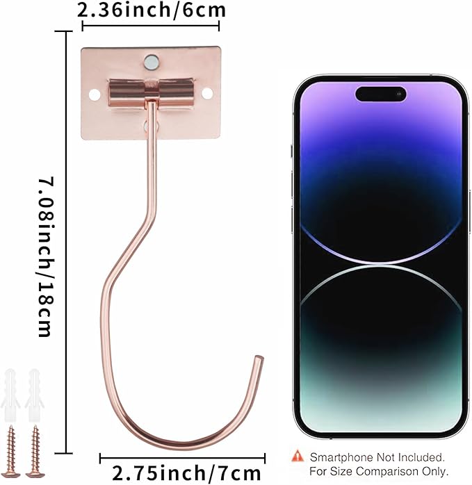 Self-Adhesive Banana Hooks, Foldable Magnetic Hanger Under Cabinet, Sturdy Metal Banana Holder for Kitchen, Space-Saving Design to Keep Bananas Fresh 1 Pieces Rose Gold
