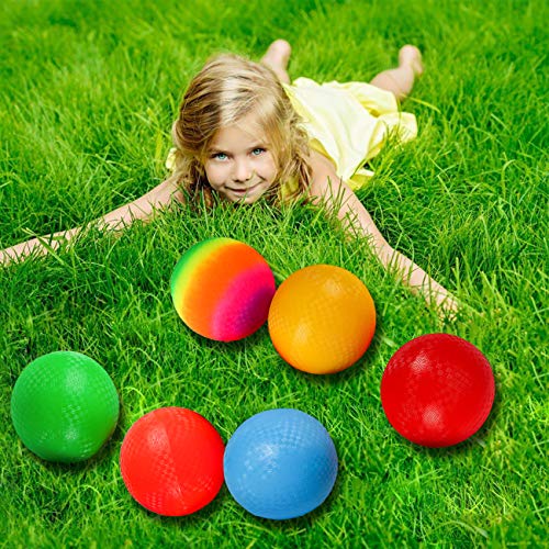 Ogrmar 6PCS 8.5 Inch Playground Balls Dodgeballs with 1 Hand Pump for Kids and Adults Dodge Ball, Kickball, Handball, Camp...