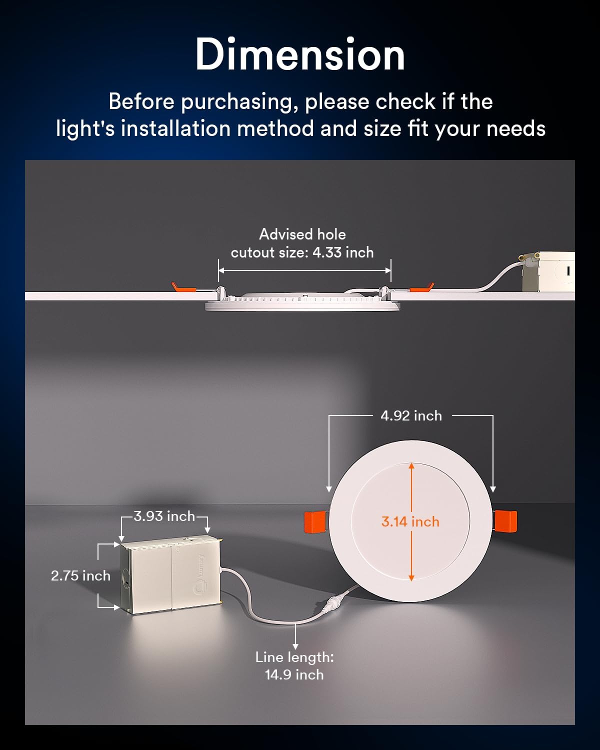 Lumary Smart Recessed Light Pro 4 Inch With Rgb/Night Ring  9W Smart Led Recessed Lighting  Compatible With Alexa & Google Assistant With Junction Box  Etl Listed 1 Pack
