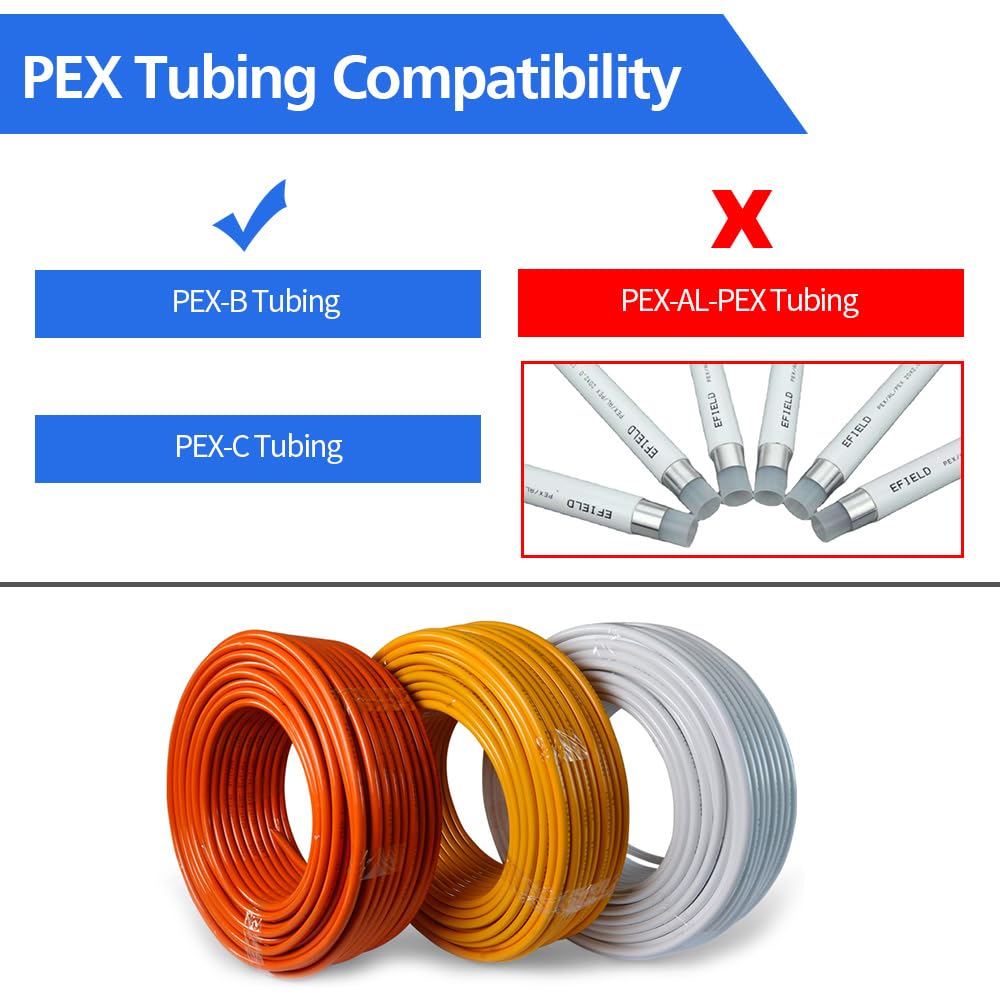 15pcs 3/4" PEX Fittings, Elbow TEE Straight Couplings Set, PEX Brass Crimp Fitting Combo with Tees, Elbows, Straights