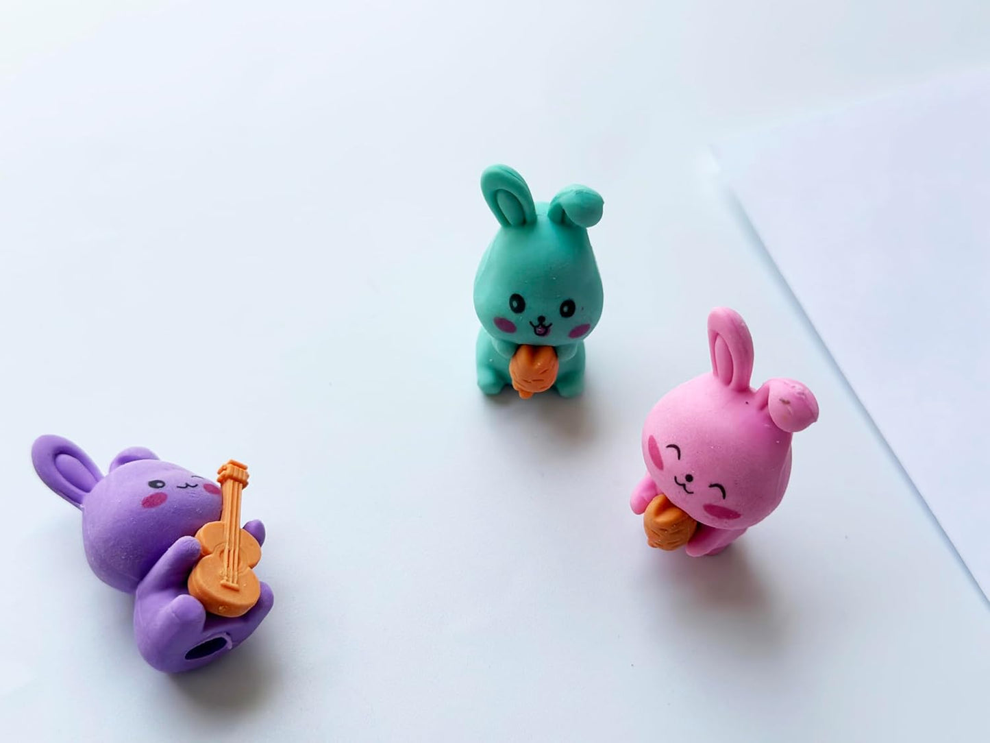 36 Pcs Pencil Eraser Set, 3D Cute Erasers for Kids, Children's Gifts, Party Favor, Classroom School Rewards (Rabbit)