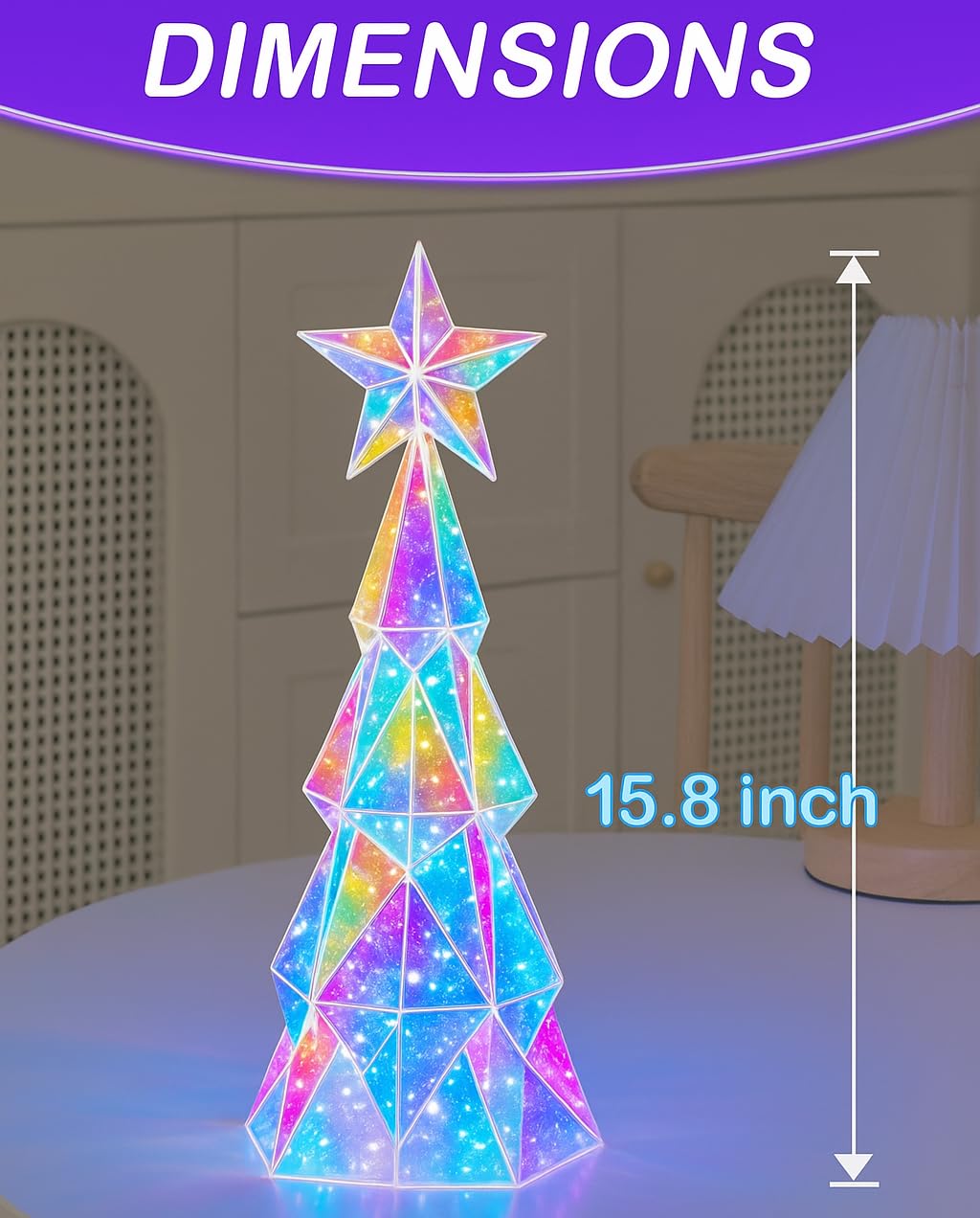 Aladdinas Led Teddy Bear Night Light  Holographic Iridescent Design  Nursery Decor Display Box With Ribbon (Christmas Tree  Christmas)