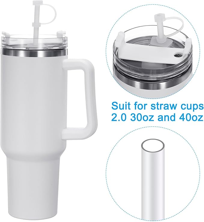 PATIKIL Silicone Spill Stopper for Straw Cup 1.0 2.0 40oz/ 30oz, Set of 9 Tumbler Accessories Including 3 Straw Cover Cap, 3 Square Spill Stopper and 3 Round Leak Stopper, Clear/Green