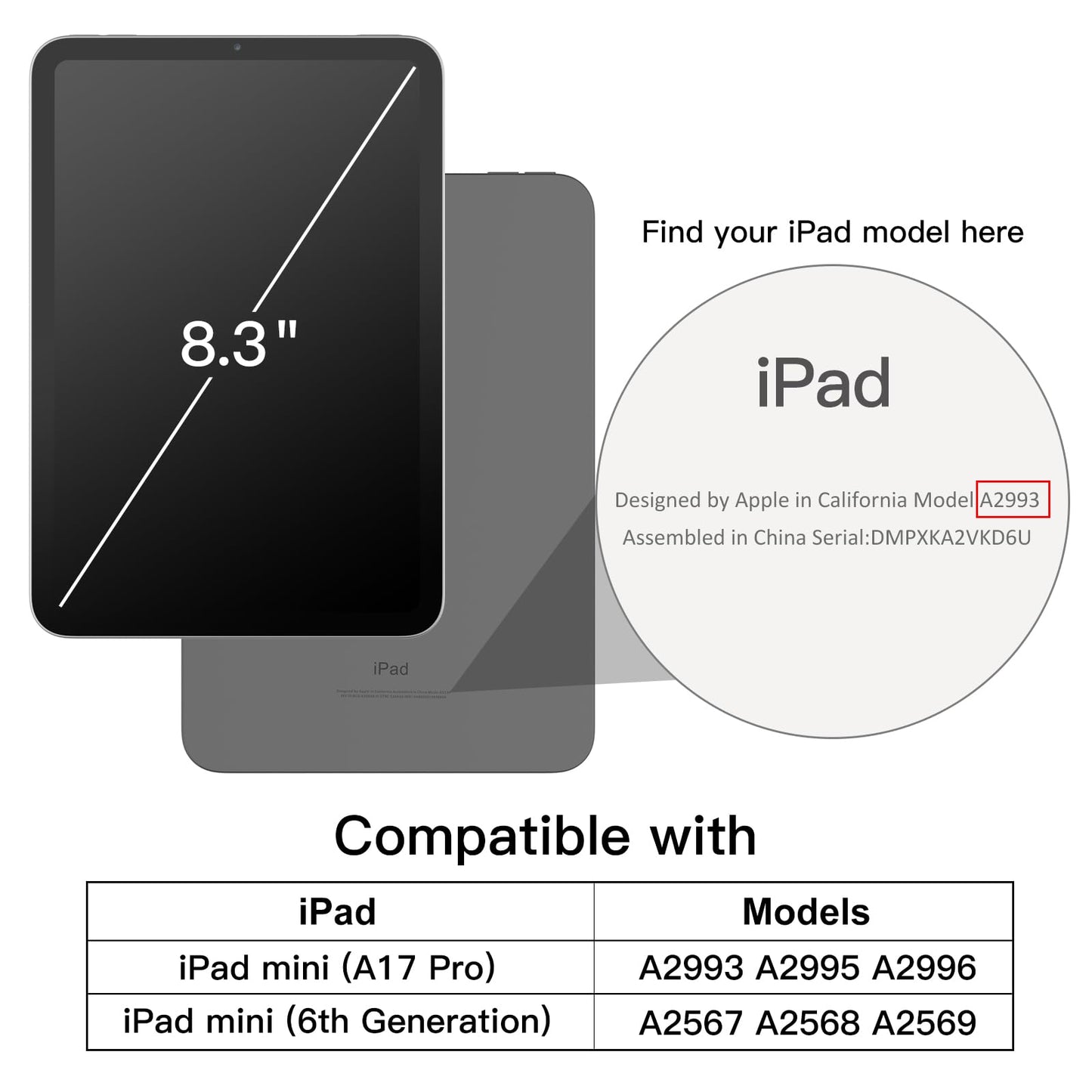 Jetech Case For Ipad Mini (A17 Pro, 2024 Model, 7Th Generation) / Mini 6 (2021 Model, 6Th Generation), Slim Stand Hard Back Shel