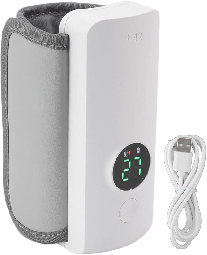 Yosoo Health Gear Milk Bottle Thermal Bag Baby Bottle Thermal Bag, Portable Breastmilk Warmer Insulated Baby Bottle Cooler Tote Bag, USB Charging 3000mah Milk Bottle Warmer Baby Nursing