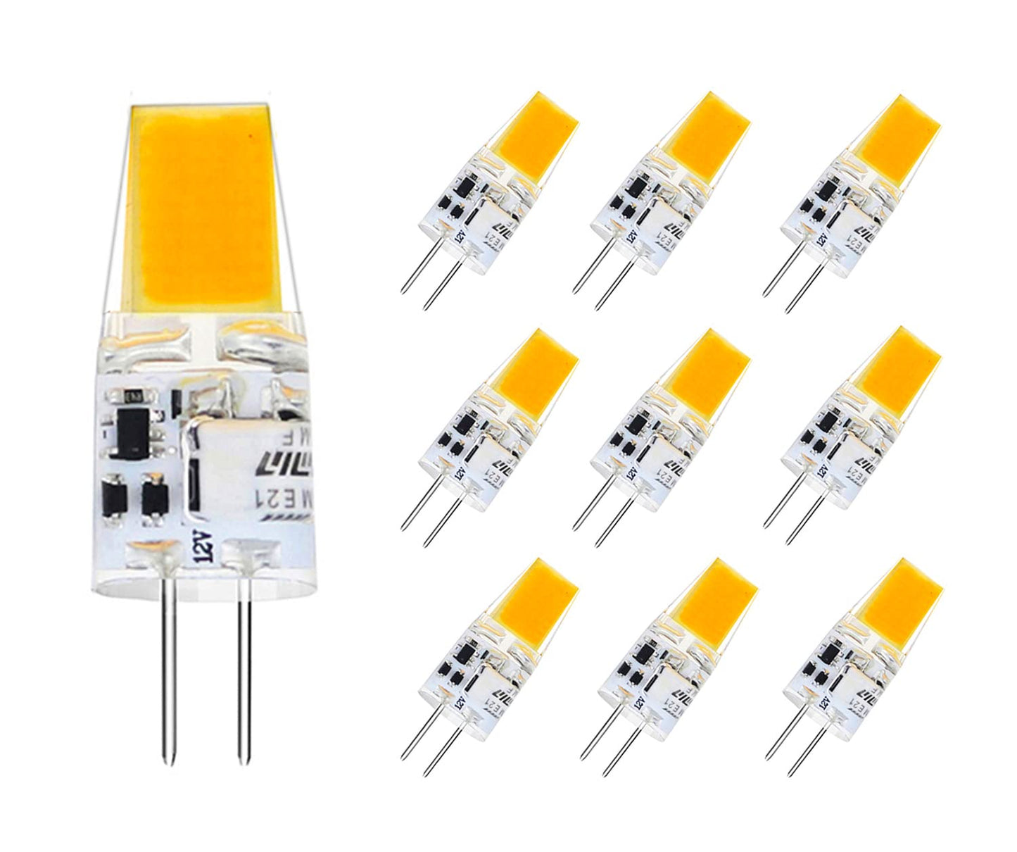 G4 LED Bulb T3 JC Bi-Pin Base 3.5W AC/DC 12V Warm White 3000K 25-30W G4 Halogen Bulb Replacement for Under Cabinet Puck Light, C
