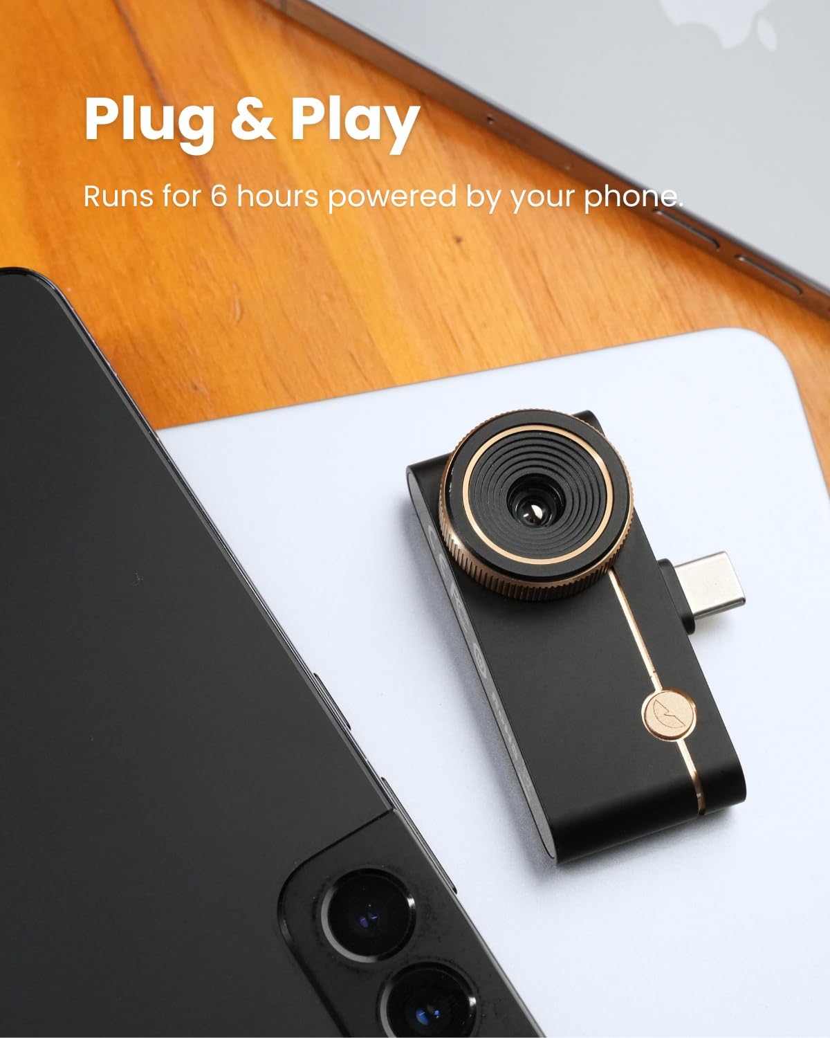 Thermal Master P3 - Thermal Camera for iOS & Android, 8mm Macro Vision Infrared Imager w/Manual Lens, 512x384 Super Ir Resolution, 3.6℉ Accuracy, 35mk NETD, Work for Home PCB Inspection, Black