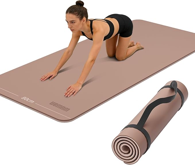 Wide Yoga Mat-80cm Non Slip Extra Thick 1/3'' Fitness Exercise Mat TPE Material High Resiliency Hot Yoga Mats(72“L x 32"W)...