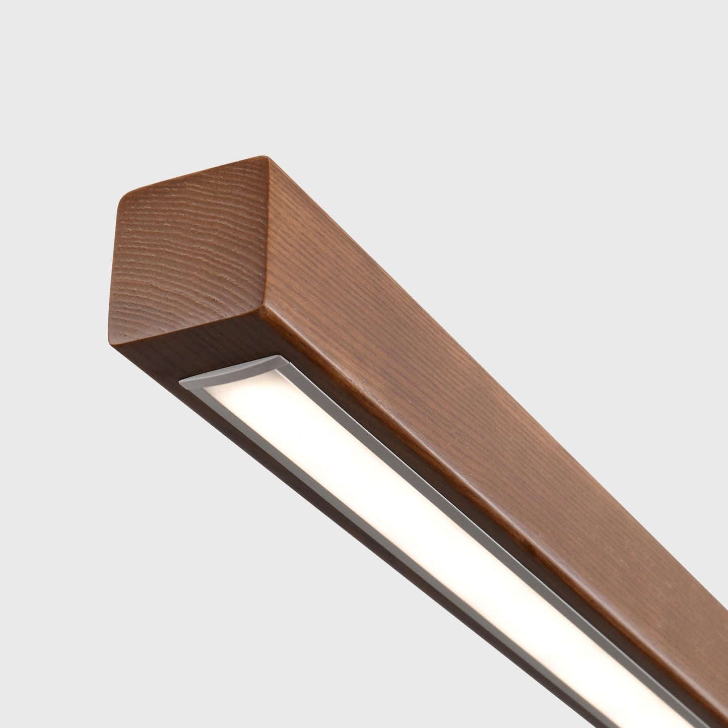31.5 Wood Linear Pendant Light - Dimmable Led Chandelier With Remote  Adjustable Modern Farmhouse Lighting For Kitchen Islands  Dining Rooms & Bars Walnut Color (19W Energy-Efficient)