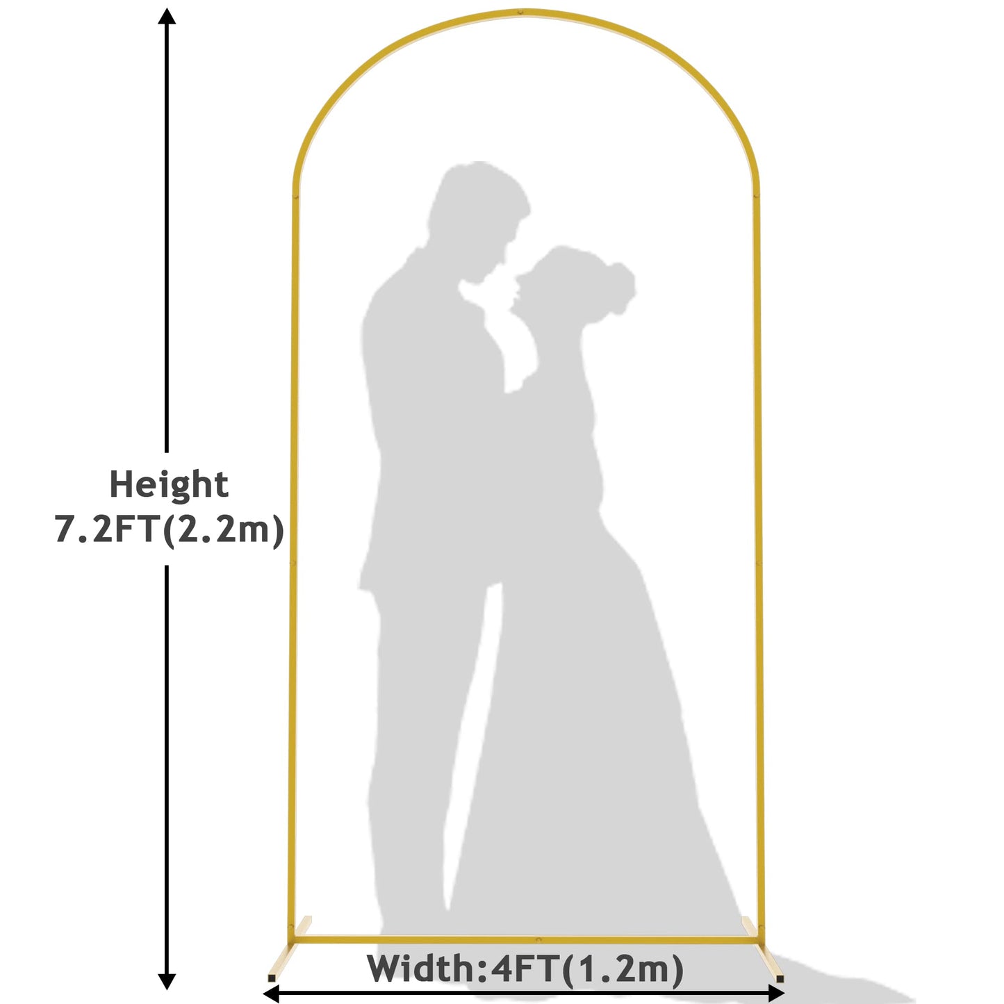 Wokceer 7.2 Ft Wedding Arch Backdrop Stand, Gold Metal Arch Backdrop Stand For Wedding Ceremony Birthday Party Bridal Baby Showe