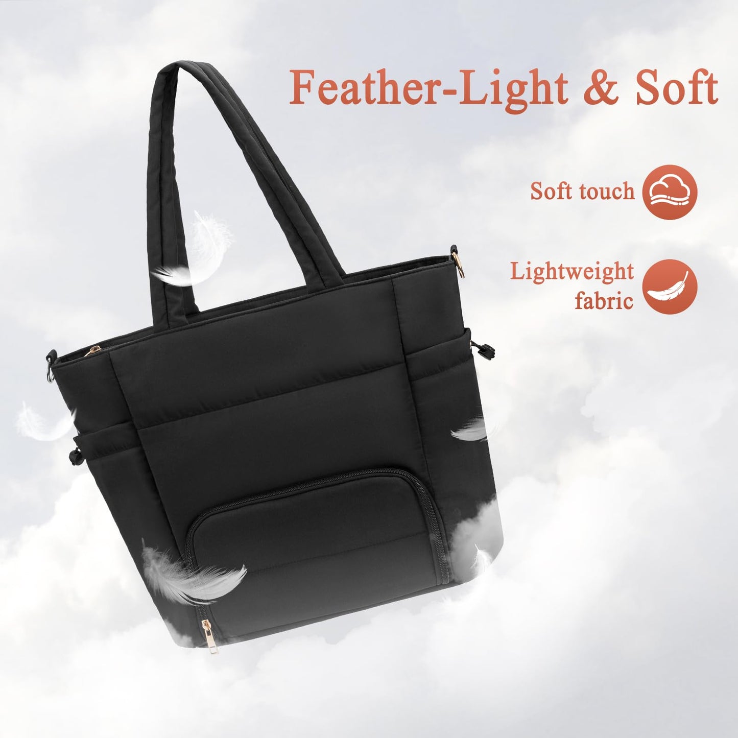 Wearable Breast Pump Bag for Working Mom, Breastmilk Cooler Tote Bag with Insulated Compartment, Breast Pump Bag with Ice Pack & 16‘’ Laptop Sleeve, Baby Bottle Cooler bag for Nursing, Work, Travel