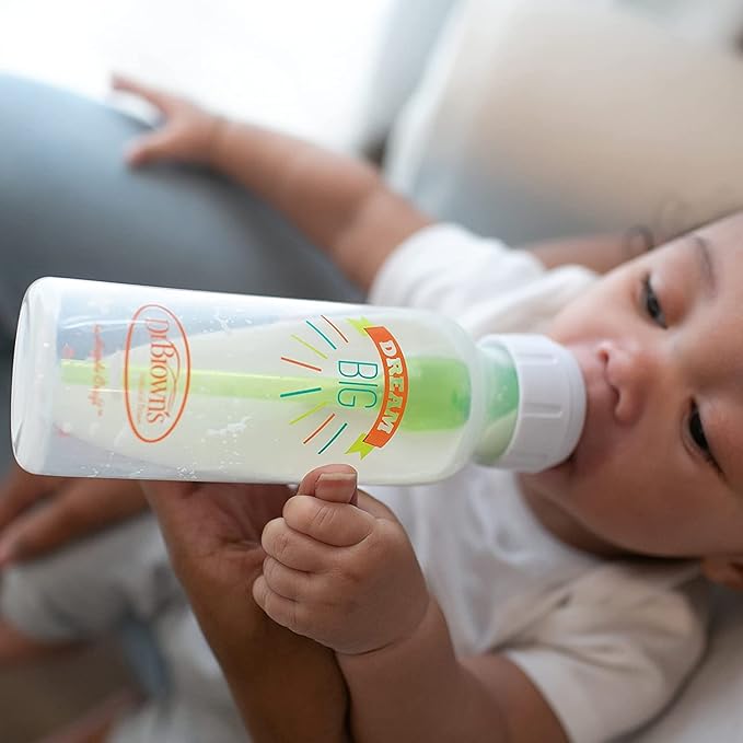 Dr. Brown’s Insta-Feed Bottle Warmer and Sterilizer with Anti-Colic Options+ Narrow Baby Bottles 8 oz/2500 mL, with Level 1 Slow Flow Nipple, 4 Pack, Dream Adventure, 0m+