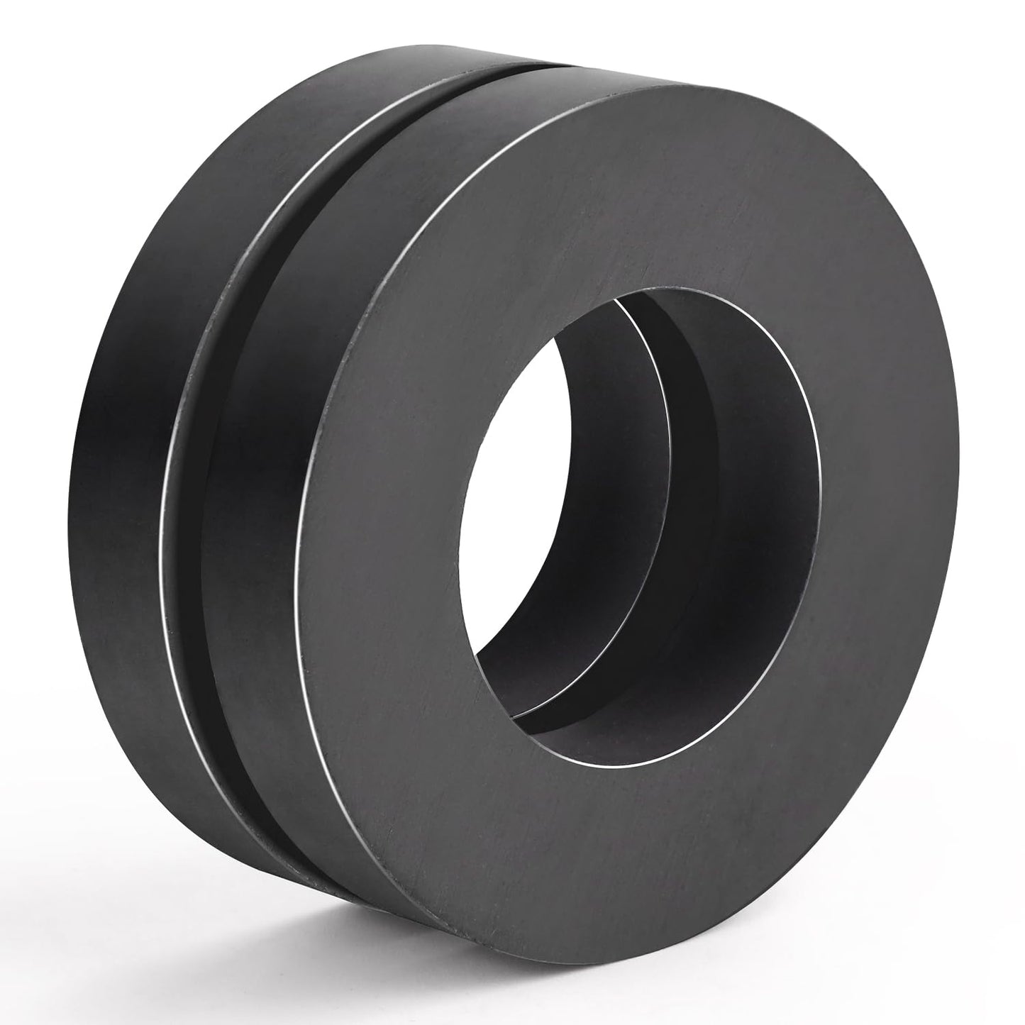 TRYMAG Ferrite Big Ring Magnet, Round Ceramic Magnets with Hole, OD2.36 x ID1.26 x 10mm, Large Magnets Heavy Duty for DIY, Science Projects Industria-Pack of 2