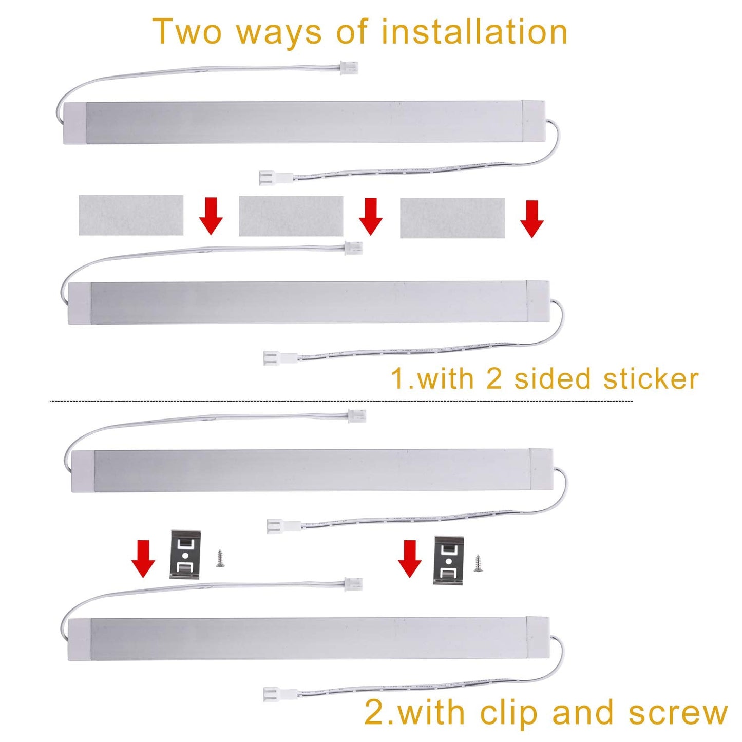 LABOREDUCER LED Under Cabinet Lighting 6 Pack, Dimmable 12in, Warm White 2700K, Ultra Slim Aluminum