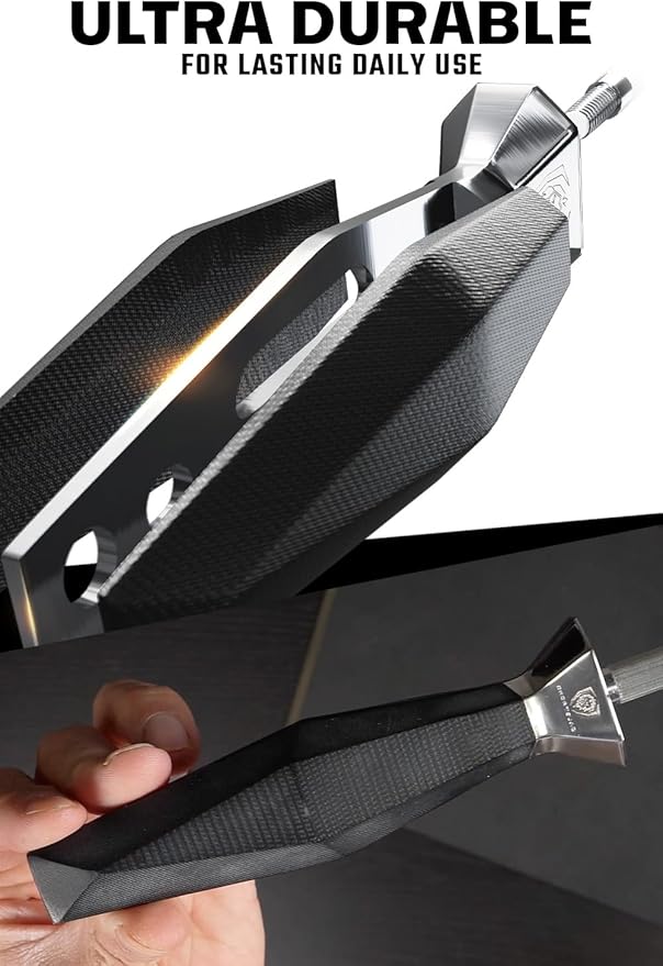 Dalstrong Honing Rod Steel - 9 inch - Shadow Black Series - Black Titanium Nitride Coated - High Carbon 7CR17MOV-X Vacuum Treated Steel - Scratch Free - Kitchen Knife Sharpener Polish - NSF Certified