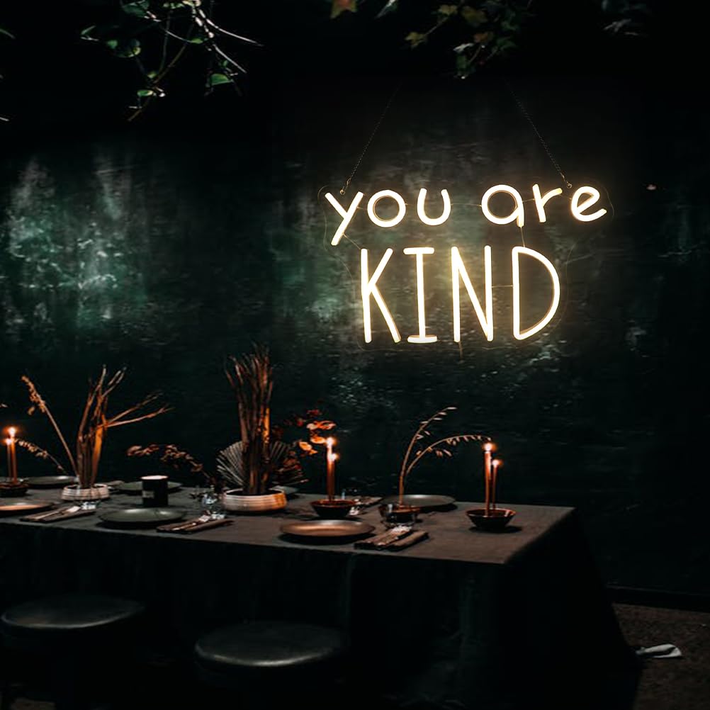 You Are Kind Neon Sign  Decorative Neon Lights For KidS Room Play Room Wall Decor Neon Light Sign  Christmas Birthday KidS Gift Thanksgiving Gift(Warm White)