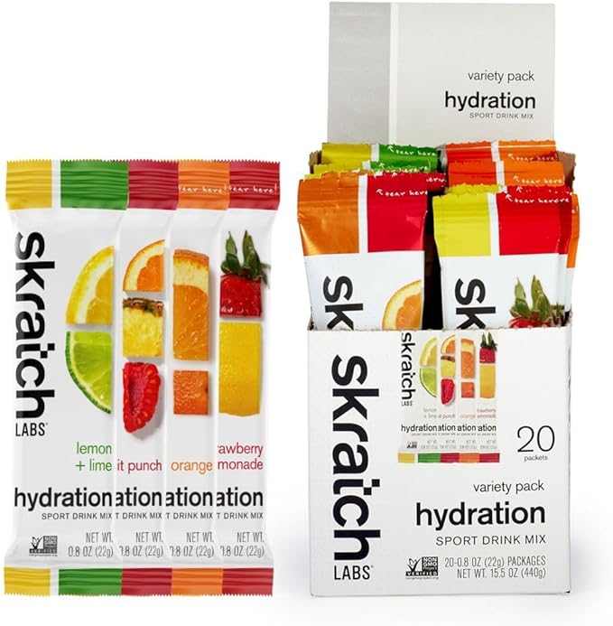 Skratch Labs Hydration Packets - Hydration Drink Mix, Variety Pack (20 Single Serving Packets) - Electrolyte Powder Develo...