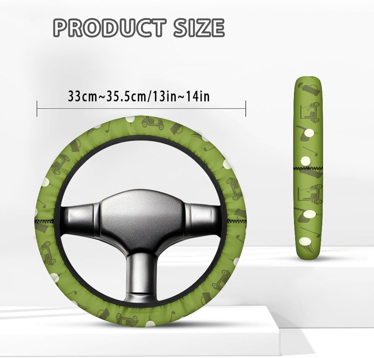 Golf Theme Golf Cart Steering Wheel Cover Green Golf Cart Steering Wheel Covers for Club Car Steering Wheel Cover Easy to Use and Clean