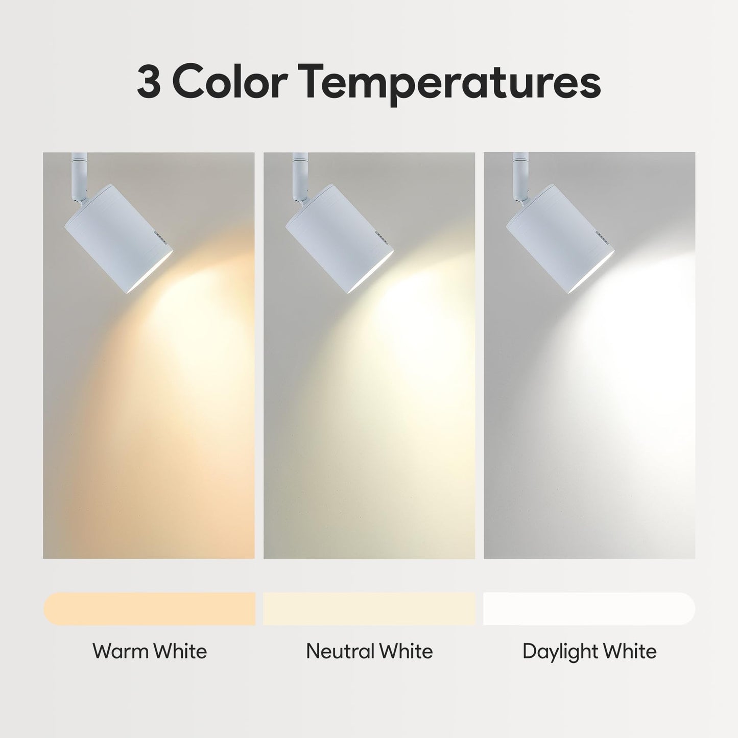 Vonluce 8 Light Track Light Fixture  Led Track Lighting Kit With Rotatable Heads  3-Color Gu10 Bulbs Included  Modern Ceiling Spotlight For Kitchen Office Closet Studio Bedroom  White