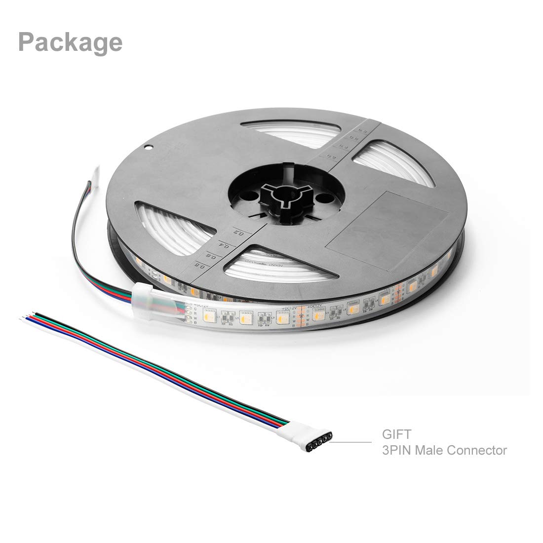 Btf-Lighting 16.4Ft Rgbw Led Tape Light, Ip67 Waterproof, 60 Leds/M, Multi-Colored Warm White, Model Rgbww45M505060Lw67