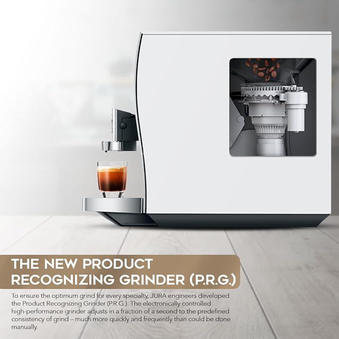Jura Z10 Coffee Machine Aluminum White Bundle with Filter Cartridge Water Stabilizer, Milk System Cleaner Mini-Tabs, Cleaning Tablets, Milk Containers, and Blend Whole Bean Coffee (6 Items)