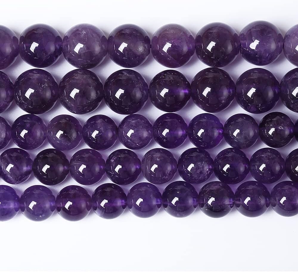 180PCS 4mm Natural Amethyst AAAAA Purple Crystal Quartz Beads Gemstones Round Stone Beads for Jewelry Making DIY Bracelet Necklace 2 Strand 32"