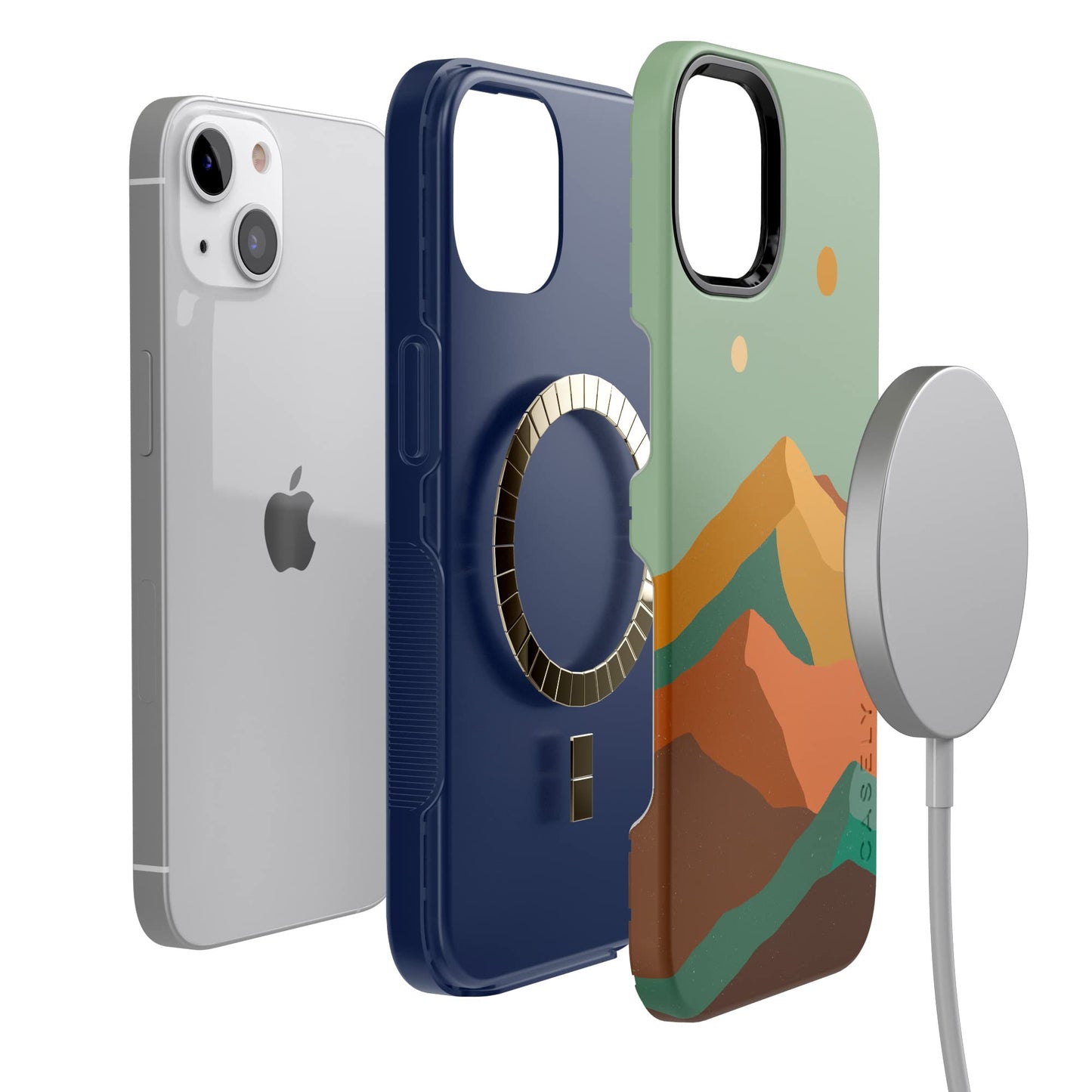Casely Iphone 14 Case | Endless Peaks | Colorblock Mountain | Compatible With Magsafe | Bold Protective Design