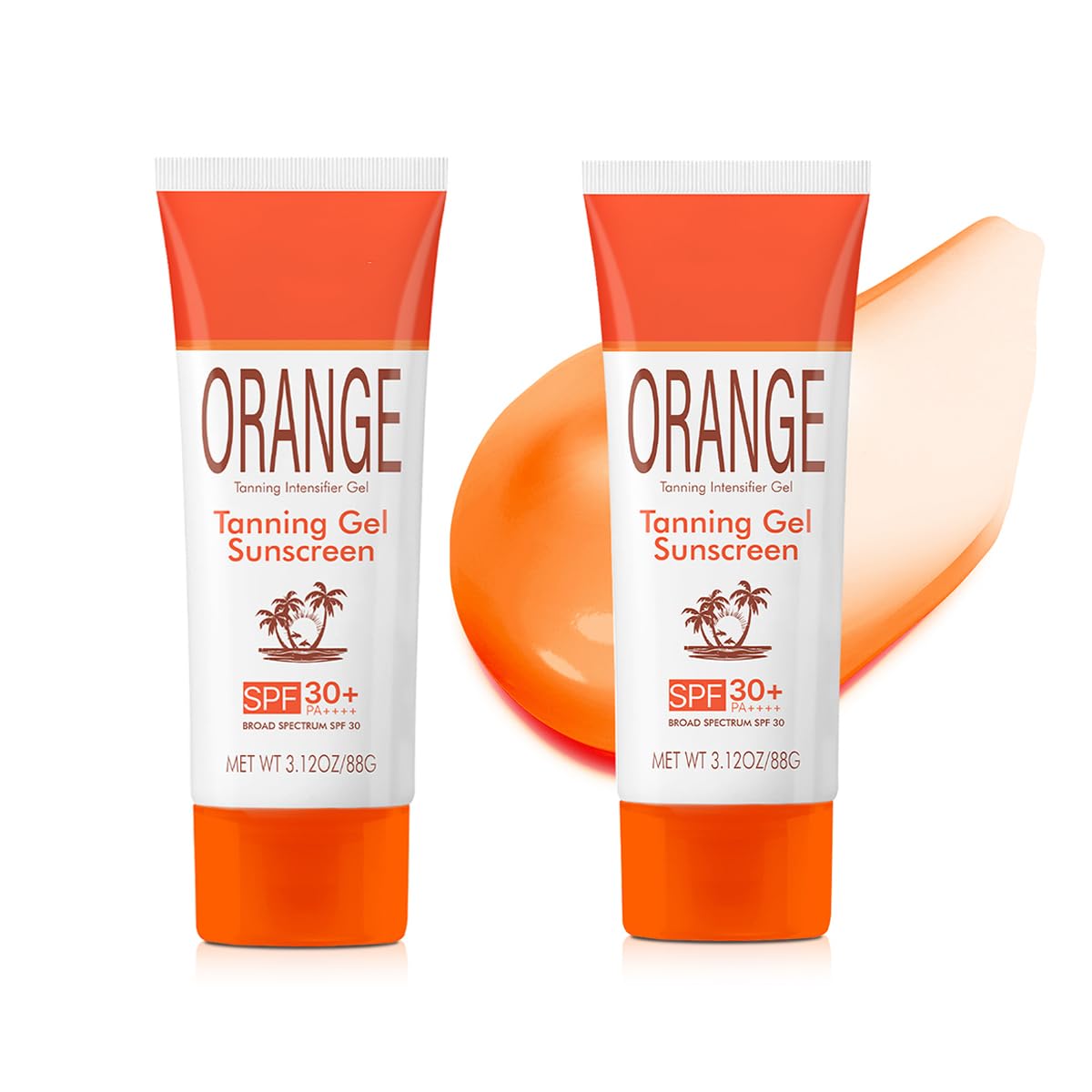 Sun Tanning Gel with SPF 30 Sunscreen, 2PCS Hydrating & Moisturizing Formula Sunscreen, Travel Size Fast-Absorbing Tan Accelerat