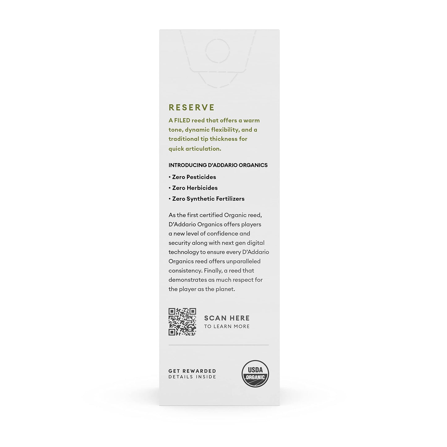 Daddario Reserve Baritone Saxophone Sax First & Only Organic Reed-4.5 Strength, 10 Pack (Odlr0545)