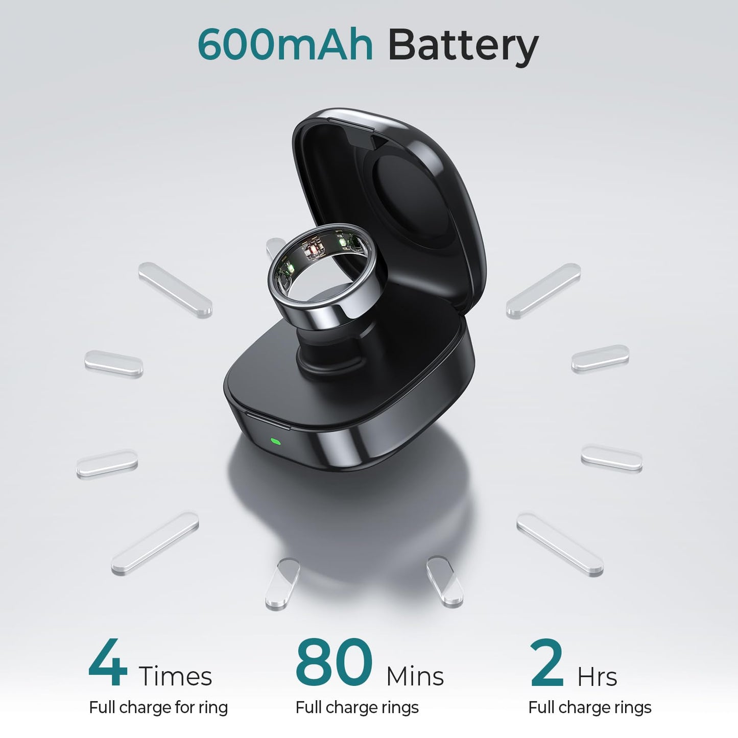 Upgraded Wireless Charging Case Compatible With Oura Ring Gen3 Charger, Portable Travel Charger Dock With Indicator Light, Compa