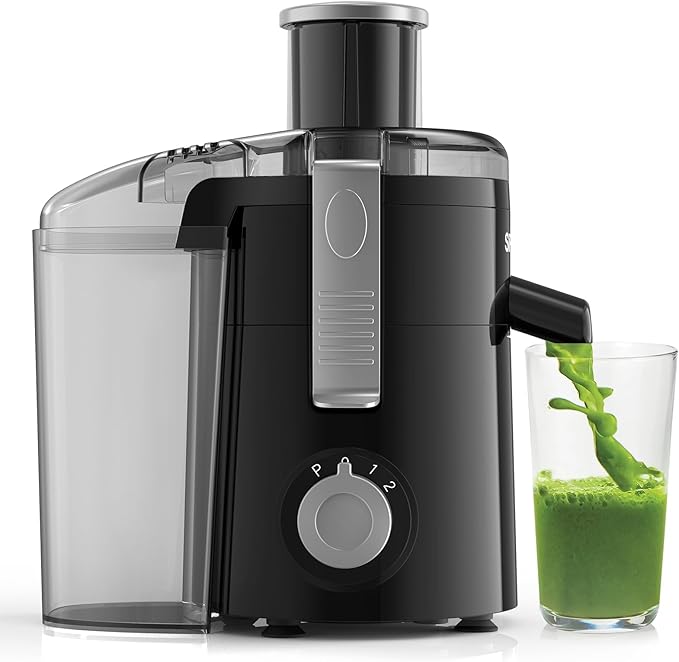 SIFENE Centrifugal Juicer Machine – Electric Juice Extractor for Home Use, Compact & Space-Saving, 2.5” Wide Feed Chute, 3-Speed Setting, Quiet Operation, Easy to Clean, BPA-Free, For Fruits & Vegetab