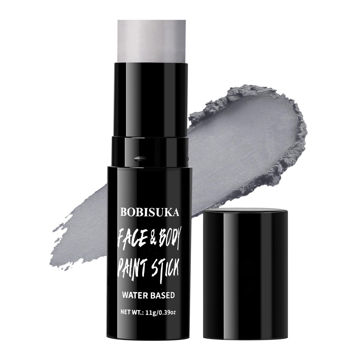 BOBISUKA Grey Face & Body Paint Stick Water-Based Washable Face Paint Makeup Stick for Halloween Skeleton, Skull, Zombie, Vampir