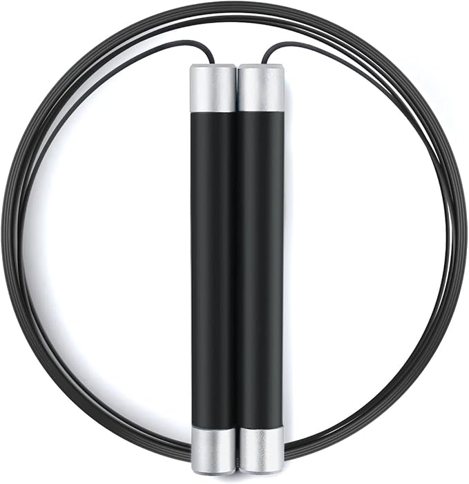 Jump Rope, 1/2 lb Weighted Jump Rope for Fitness Men and Women, Adjustable Jump Rope, Non-Slip Grip Steel Wire Skipping Ro...