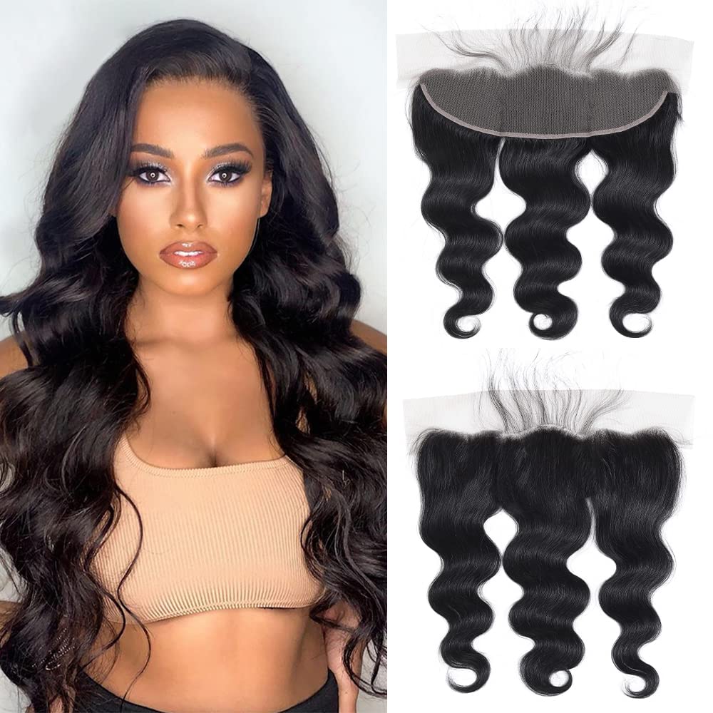 13x4 Ear to Ear Transparent HD Lace Frontal Closure 12A Unprocessed Brazilian Virgin Body Wave Human Hair Frontal 150% Density F