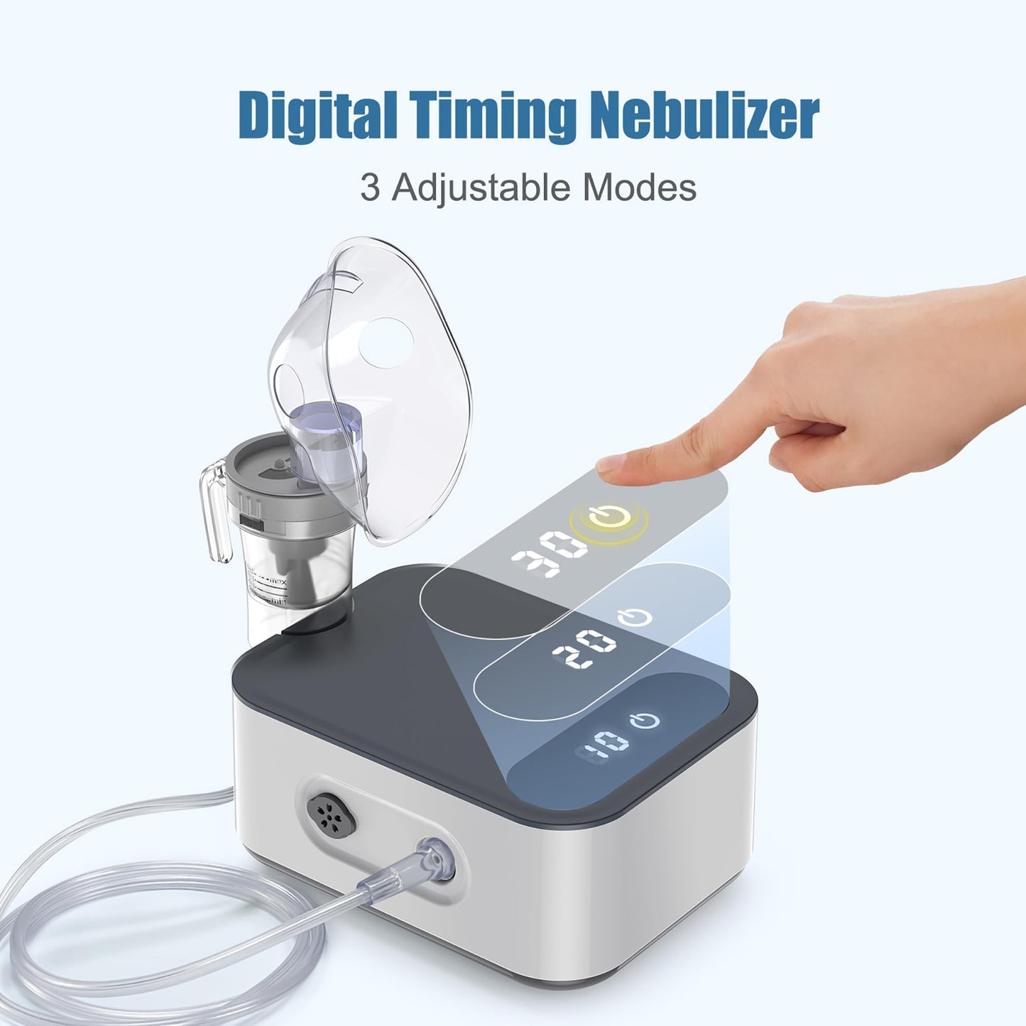 Smart Nebulizer for Adults and Kids-Digital Display Nebulizer with Mask, Nebulizer to Solve Breathing, Hailie Sensor NF0109 Breathing Treatment with Adjustable time, Used Both Home.as Well as on Work