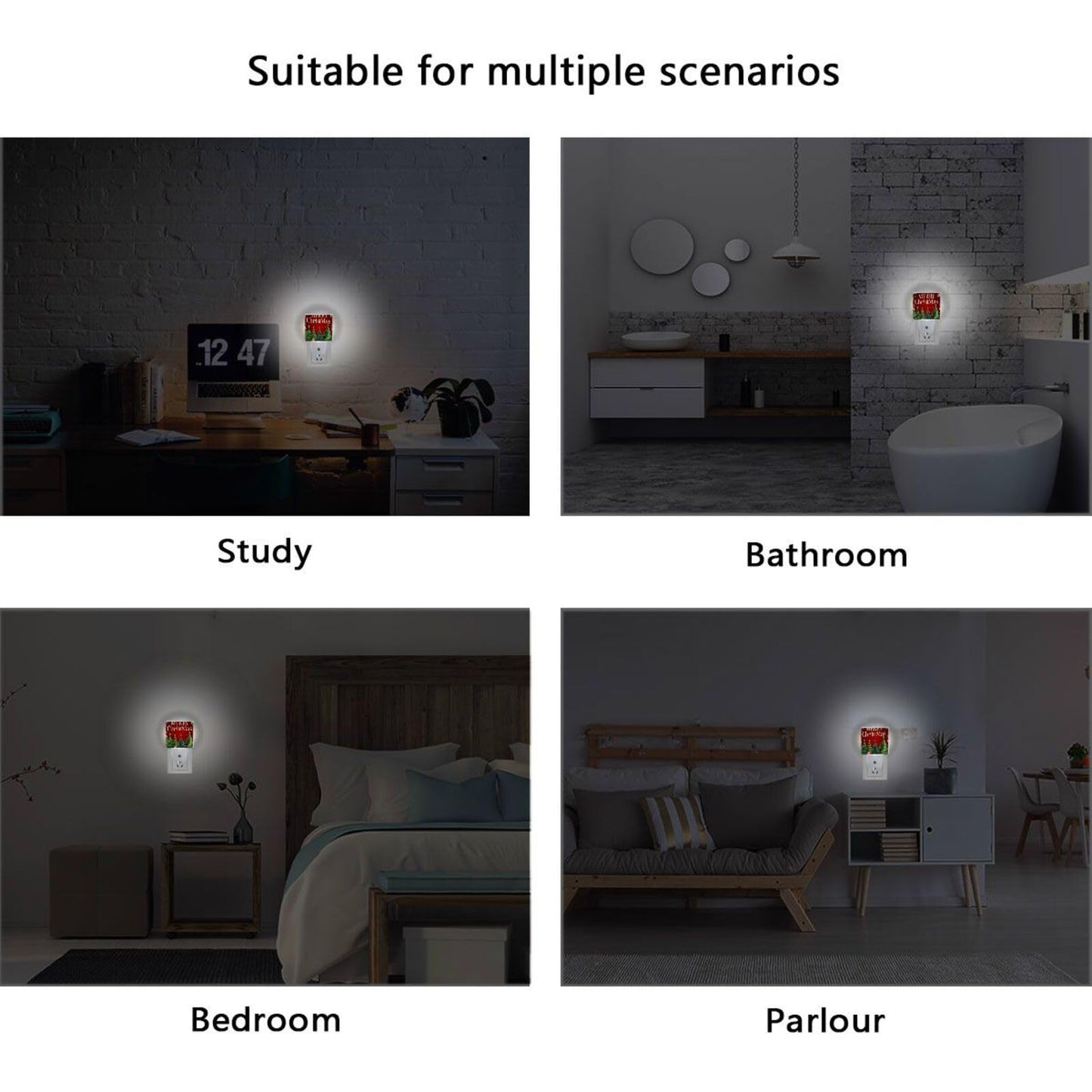 Aslsiy Night Light For Kids Christmas Tree Snowflakes Sparkling (20) Plug In Wall Lamp Led Dusk To Dawn Sensor Energy Saving Nightlight For Boys Girls Men Women