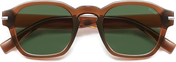 SOJOS Vintage Retro Square Polarized Sunglasses Men Standard Fit Trendy Womens Sun Glasses SJ2382
