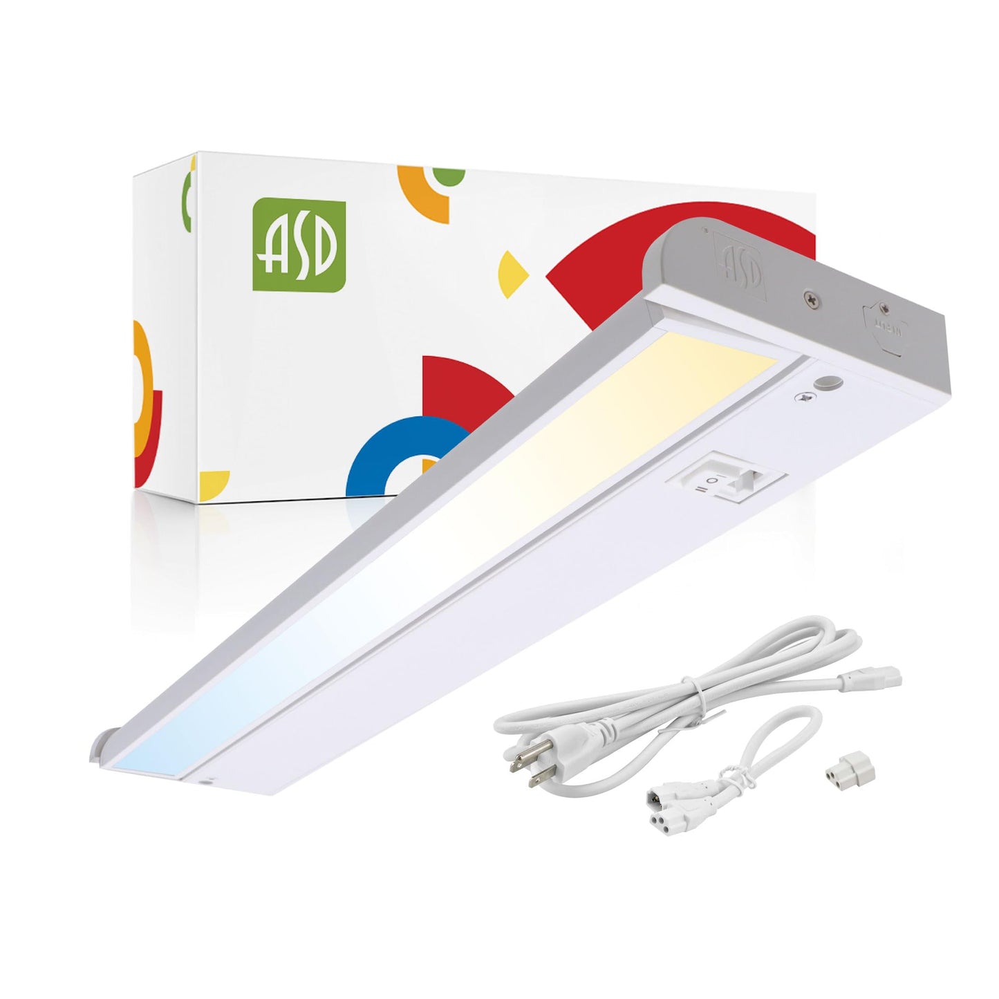 Asd Swivel Led Under Cabinet Light, 18 Inch, Dimmable, 8W, Hardwired/Plug-In, 2700K/3000K/4000K, Aluminum