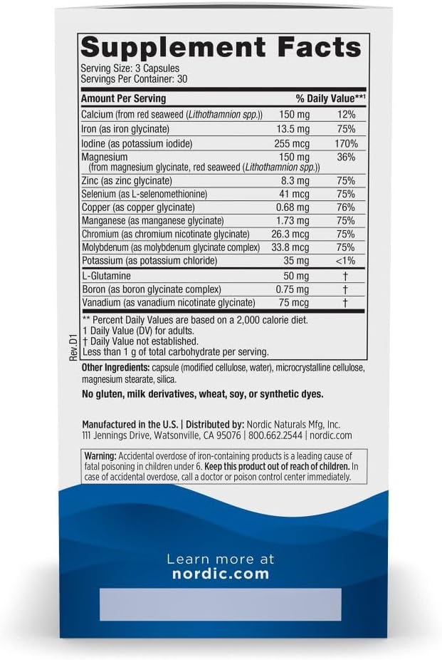 Nordic Naturals Multi Minerals, Unflavored - 90 Capsules - 11 Essential Minerals - Optimal Health & Wellness - Certified Vegan - Non-GMO - 30 Servings