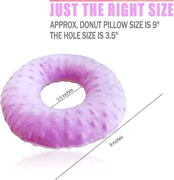 Ear Hole Piercing Pillows for Ear Pain Side Sleeping CNH Pillow Pressure Sore Pain Relief Ear Guard Protector Lifesaver Tinnitus Support Neck Head, Minky Dot Lavender