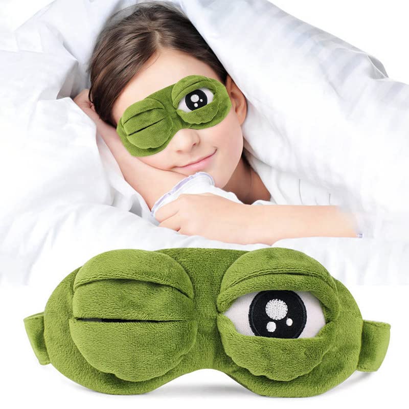 2 PCS Sleep Mask for Girls Women Men Kids Funny Cute Contoured Blackout Frog Cat Dog Animal 3D Sleep Eye Mask for Sleeping