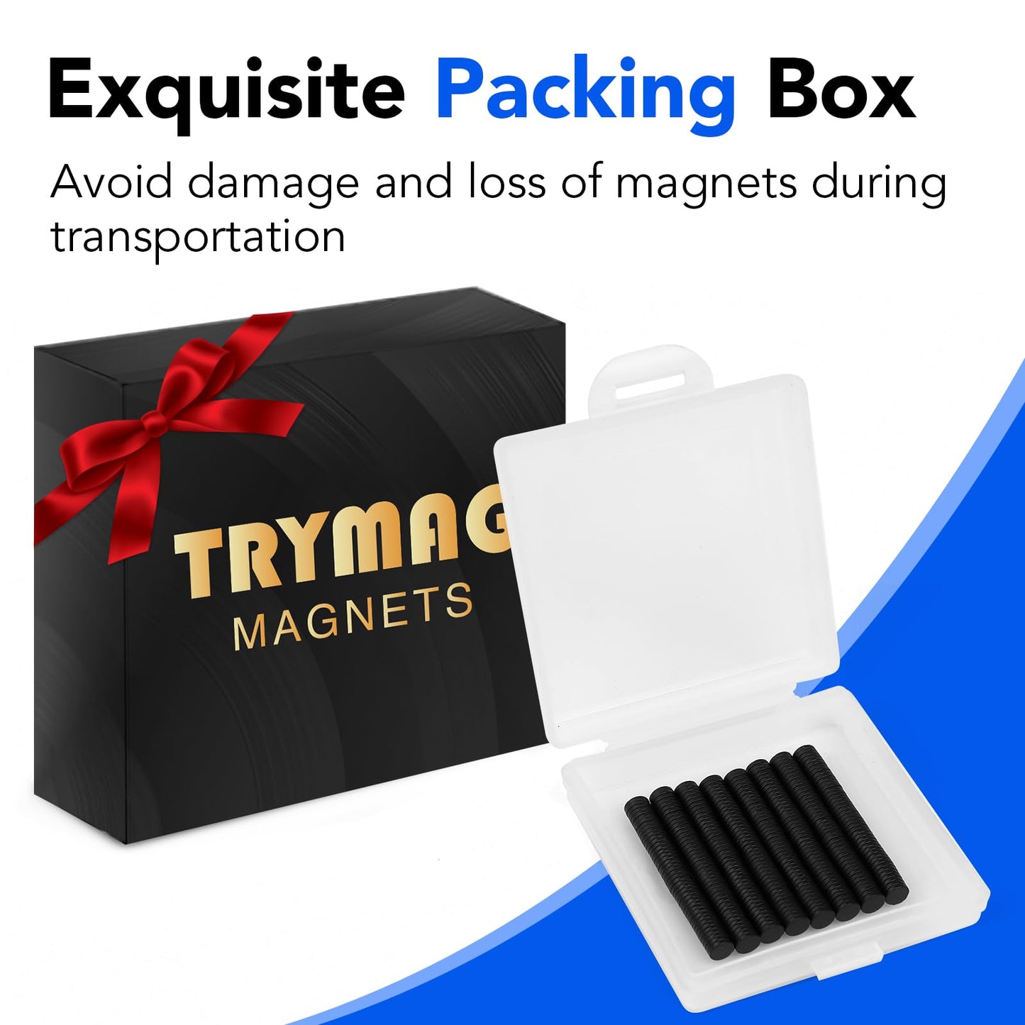TRYMAG Black Small 400Pcs Rare Earth Magnets, 3 Different Sizes Tiny Mini for Crafts, Small Round Fridge Magnets for Miniatures, Refrigerator, Office, Kitchen, Cabinet